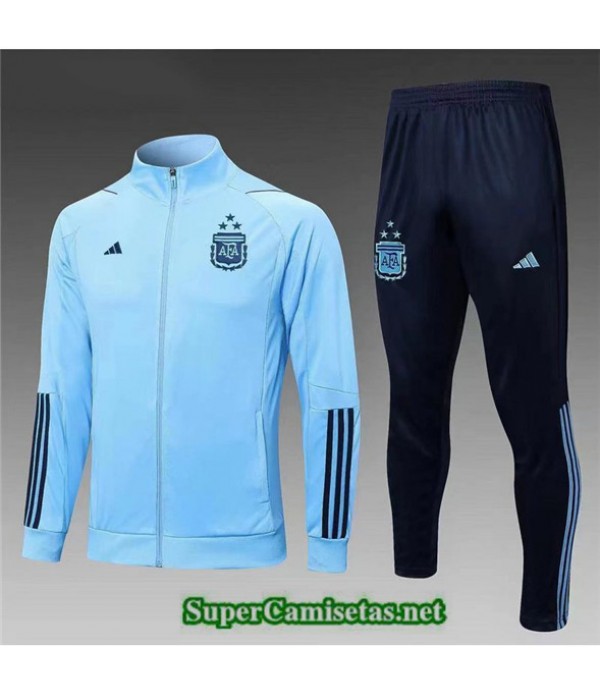 Tailandia Camiseta Chaqueta Chandal Argentina 3stars Azul 2023 2024 Diseño