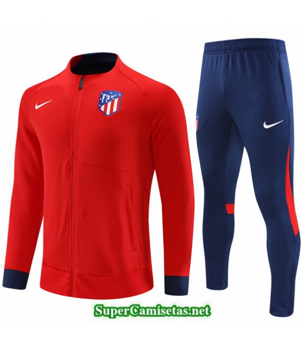 Tailandia Camiseta Chaqueta Chandal Atletico Madrid Niño Rojo 2022 2023 Online