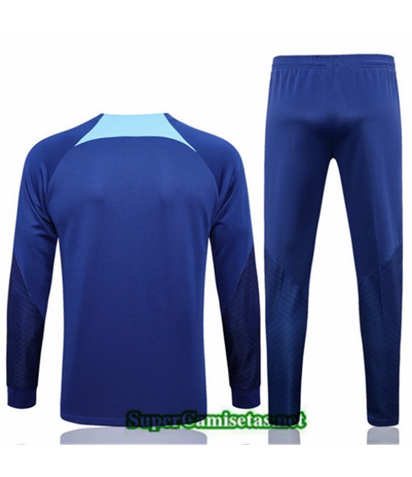 Tailandia Camiseta Chaqueta Chandal Barcelona Azul 2022 2023 Diseño