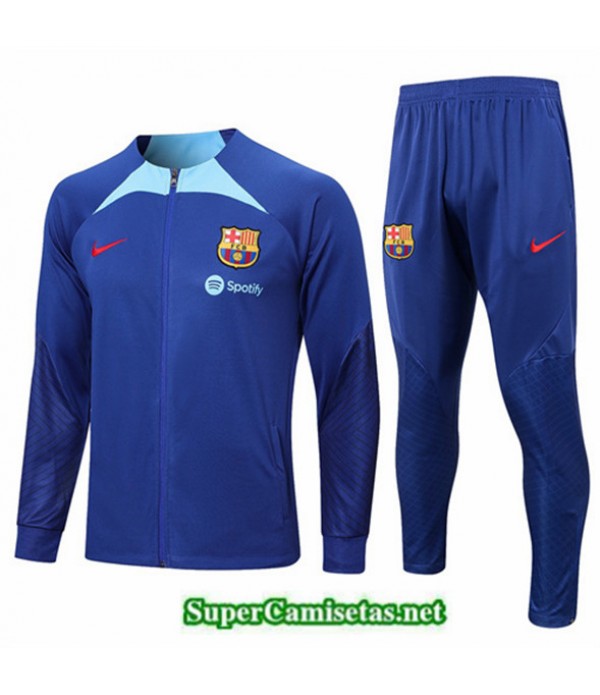 Tailandia Camiseta Chaqueta Chandal Barcelona Azul 2022 2023 Diseño