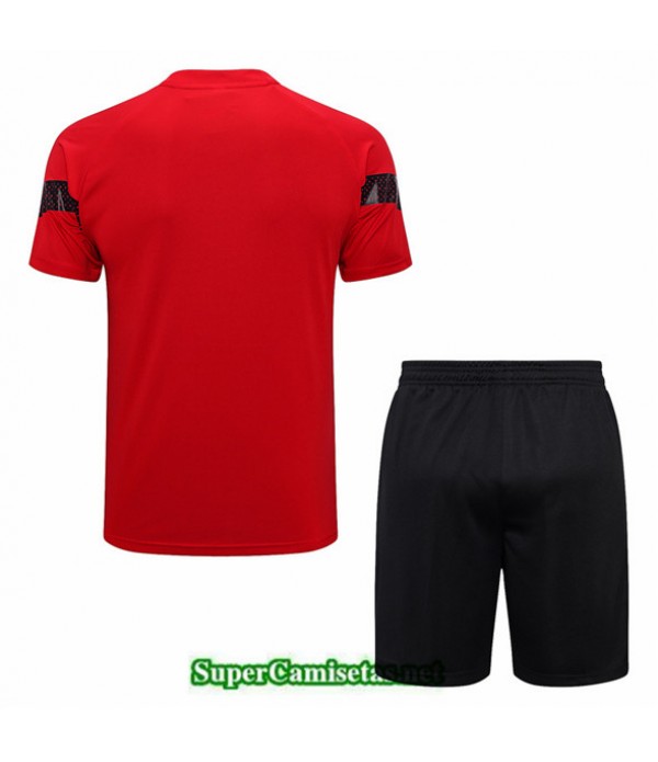 Tailandia Camiseta Kit De Entrenamiento Ac Milan + Corto Rojo 2022 2023 Tienda