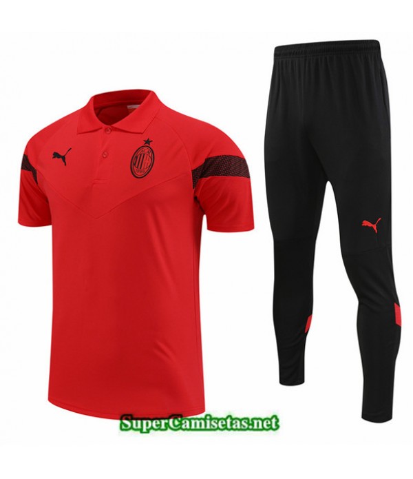Tailandia Camiseta Kit De Entrenamiento Ac Milan Rojo 2022 2023 Baratas