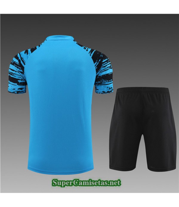 Tailandia Camiseta Kit De Entrenamiento Al Nassr Niño + Corto Azul 2022 2023 Diseño