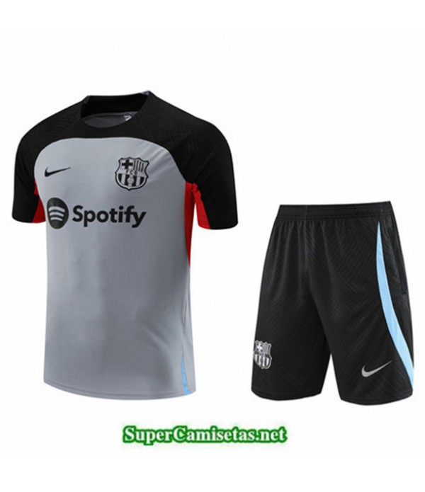 Tailandia Camiseta Kit De Entrenamiento Barcelona + Corto Gris 2022 2023 Outlet