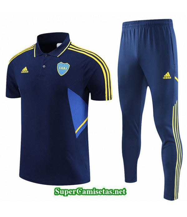 Tailandia Camiseta Kit De Entrenamiento Boca Juniors Polo Azul 2022 2023 Diseño