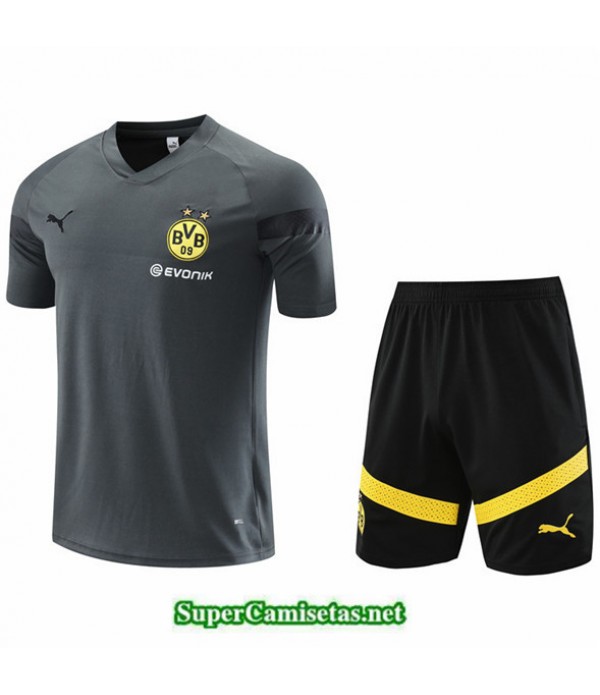 Tailandia Camiseta Kit De Entrenamiento Borussia Dortmund + Corto Gris 2022 2023 Buscar