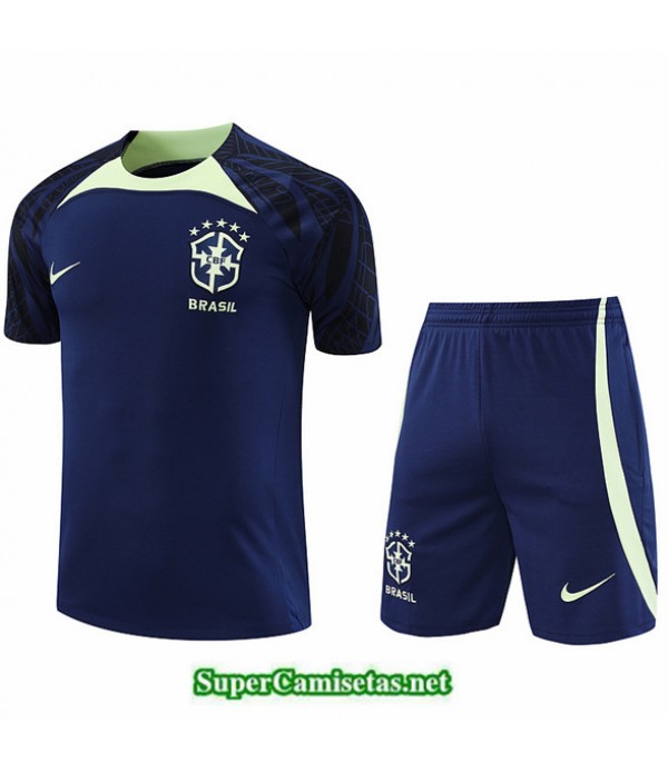 Tailandia Camiseta Kit De Entrenamiento Brasil + Corto Azul 2022 2023 Online