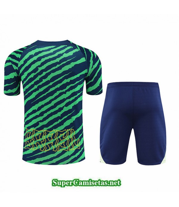 Tailandia Camiseta Kit De Entrenamiento Brasil + Corto Verde 2022 2023 Tienda