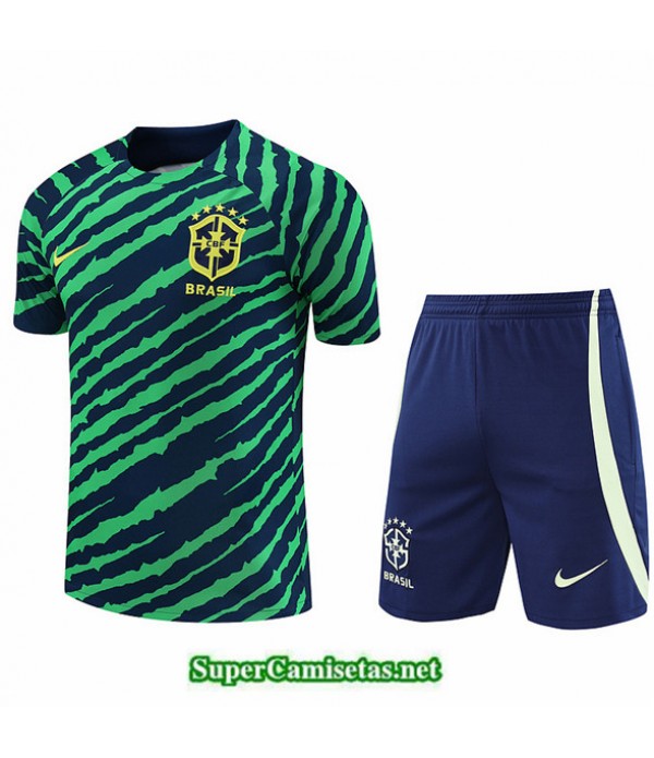 Tailandia Camiseta Kit De Entrenamiento Brasil + Corto Verde 2022 2023 Tienda