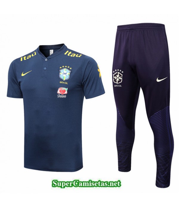Tailandia Camiseta Kit De Entrenamiento Brasil Azul 2022 2023 Replicas
