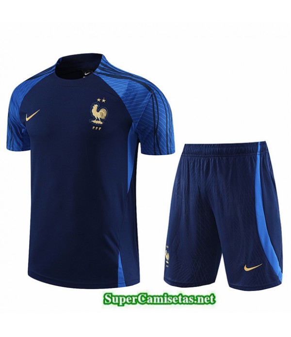 Tailandia Camiseta Kit De Entrenamiento Francia + Corto Azul 2023 2024 Outlet