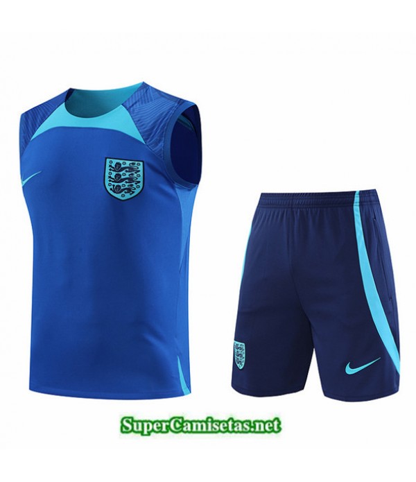Tailandia Camiseta Kit De Entrenamiento Inglaterra Chaleco Azul 2022 2023 Diseño