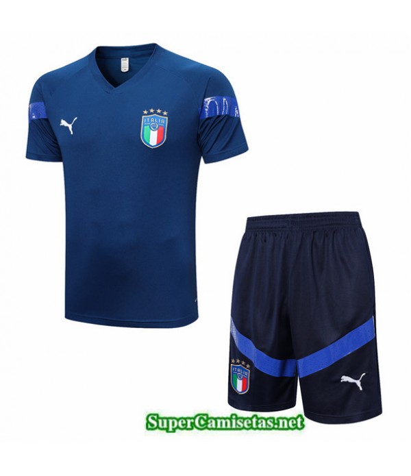 Tailandia Camiseta Kit De Entrenamiento Italia + Corto Azul 2022 2023 Baratas