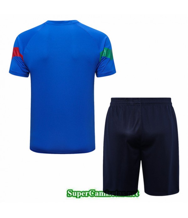 Tailandia Camiseta Kit De Entrenamiento Italia + Corto Azul 2022 2023 Replicas