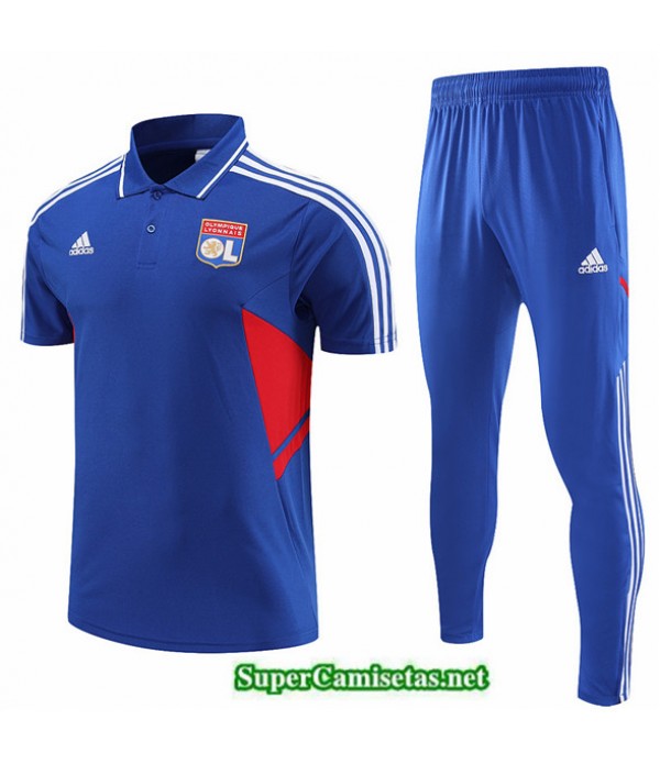 Tailandia Camiseta Kit De Entrenamiento Lyon Polo Azul 2022 2023 Outlet