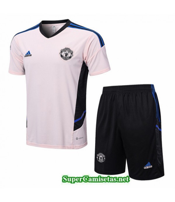 Tailandia Camiseta Kit De Entrenamiento Manchester United + Corto Rosa 2022 2023 Tienda