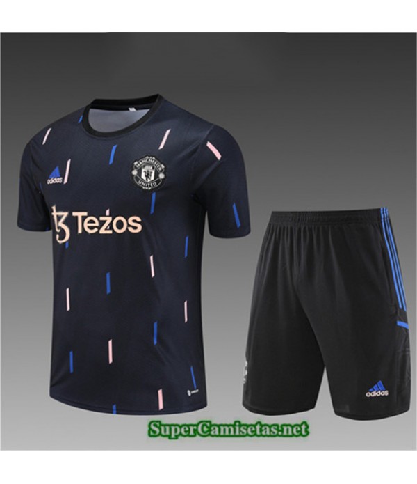 Tailandia Camiseta Kit De Entrenamiento Manchester United Niño + Corto Azul 2022 2023 Online