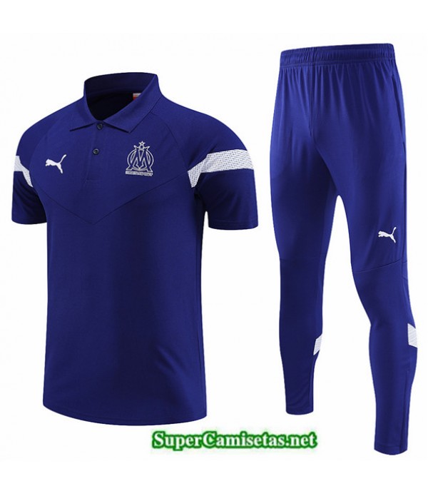 Tailandia Camiseta Kit De Entrenamiento Marsella Polo Azul 2022 2023 Replicas