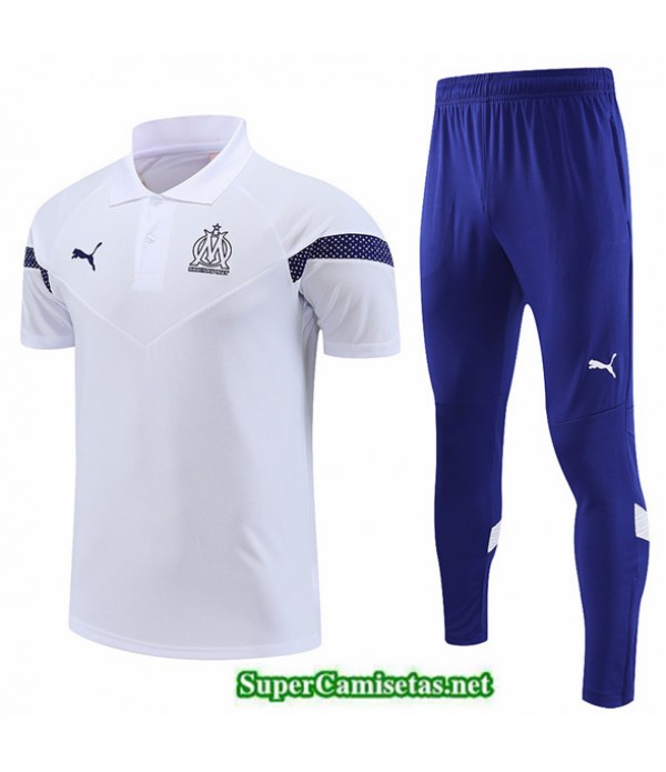 Tailandia Camiseta Kit De Entrenamiento Marsella Polo Blanco 2022 2023 Baratas
