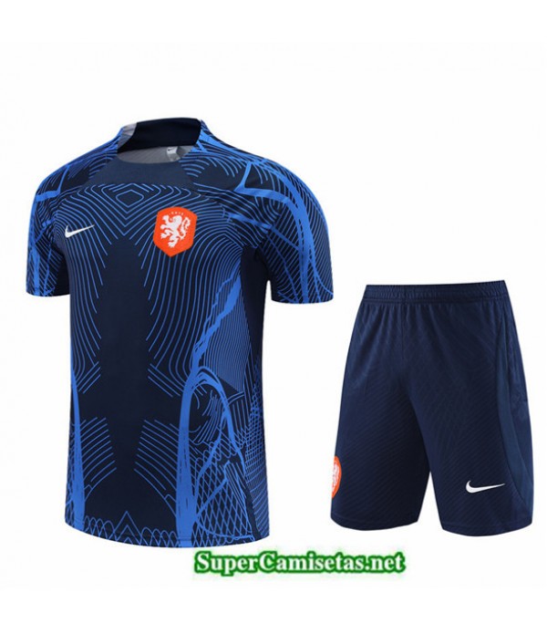 Tailandia Camiseta Kit De Entrenamiento Países Bajos + Corto Azul 2022 2023 Baratas