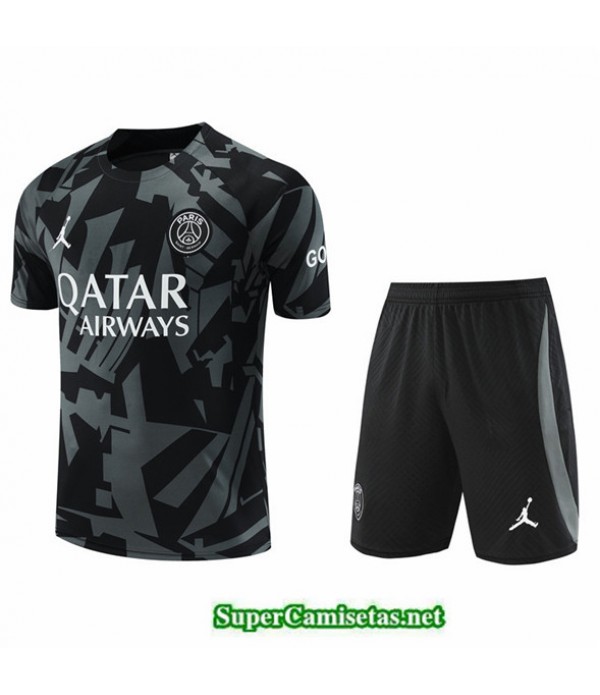 Tailandia Camiseta Kit De Entrenamiento Paris Psg + Corto Negro 2022 2023 Outlet