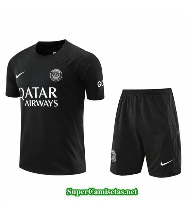 Tailandia Camiseta Kit De Entrenamiento Paris Psg + Corto Negro 2022 2023 Baratas