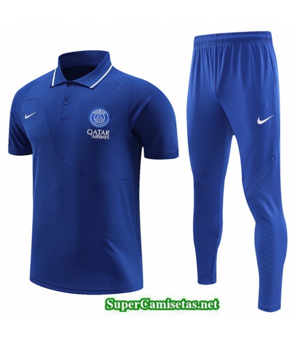 Tailandia Camiseta Kit De Entrenamiento Paris Psg Polo Azul 2022 2023 Replicas