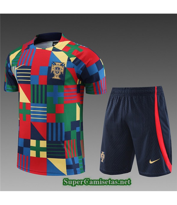 Tailandia Camiseta Kit De Entrenamiento Portugal + Corto Azul 2023 2024 Baratas