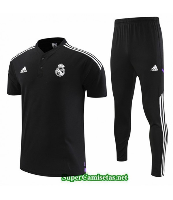 Tailandia Camiseta Kit De Entrenamiento Real Madrid Negro 2022 2023 Diseño