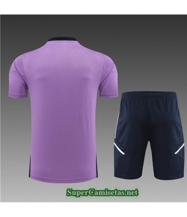 Tailandia Camiseta Kit De Entrenamiento Real Madrid Niño + Corto Violet 2022 2023 Tienda