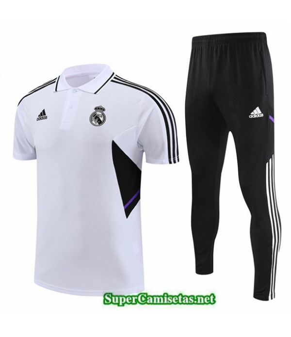 Tailandia Camiseta Kit De Entrenamiento Real Madrid Polo Blanco 2022 2023 Tienda