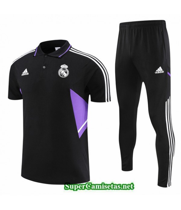 Tailandia Camiseta Kit De Entrenamiento Real Madrid Polo Negro 2022 2023 Outlet
