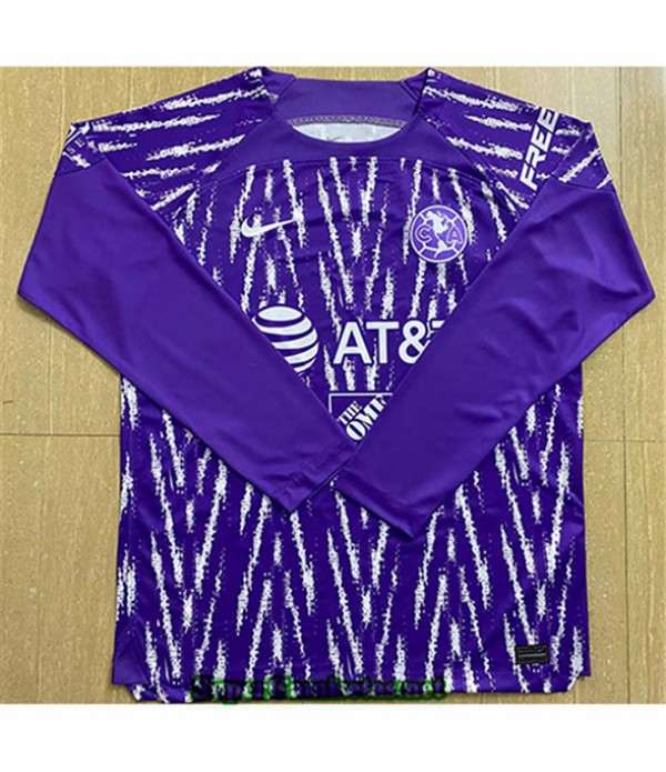 Tailandia Equipacion Camiseta Club America Gardien De But Manche Longue Violet 2023 2024 Diseño