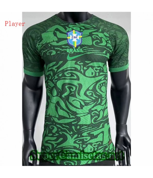 Tailandia Equipacion Camiseta Player Brasil Vert 2023 2024 Baratas