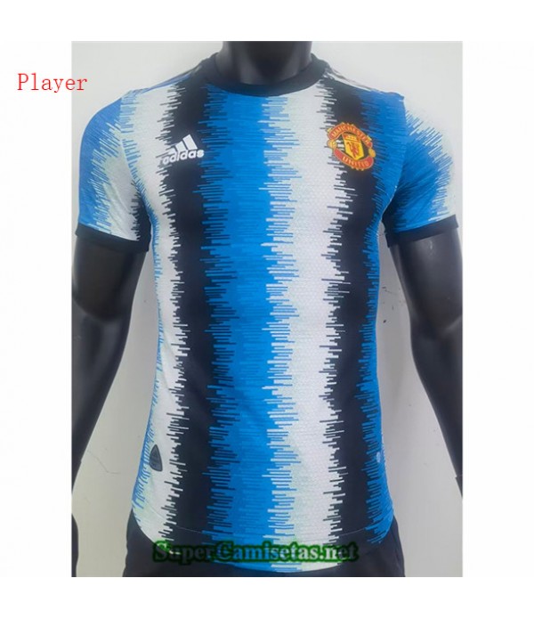 Tailandia Equipacion Camiseta Player Manchester United Training Bleu/blanc 2023 2024 Baratas