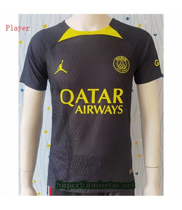 Tailandia Equipacion Camiseta Player Psg Training Noir/jaune 2023 2024 Diseño
