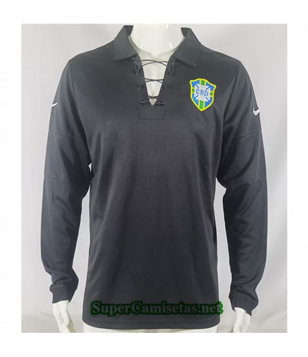 Tailandia Equipacion Camiseta Clasicas Brasil Manga Larga Negro 2004