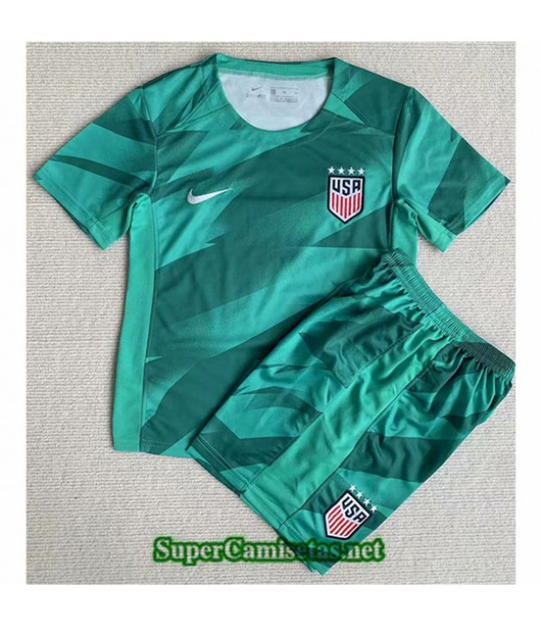 Tailandia Equipacion Camiseta Estados Unidos Niño Portero Verde 2023/24