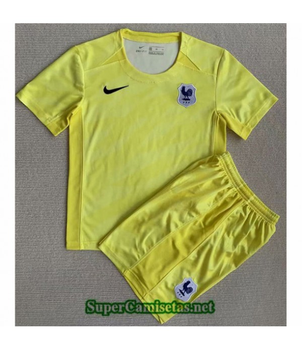 Tailandia Equipacion Camiseta Francia Niño Portero Amarillo 2023/24