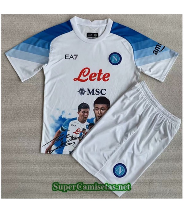 Tailandia Equipacion Camiseta Napoli Niño Blanco 2023/24