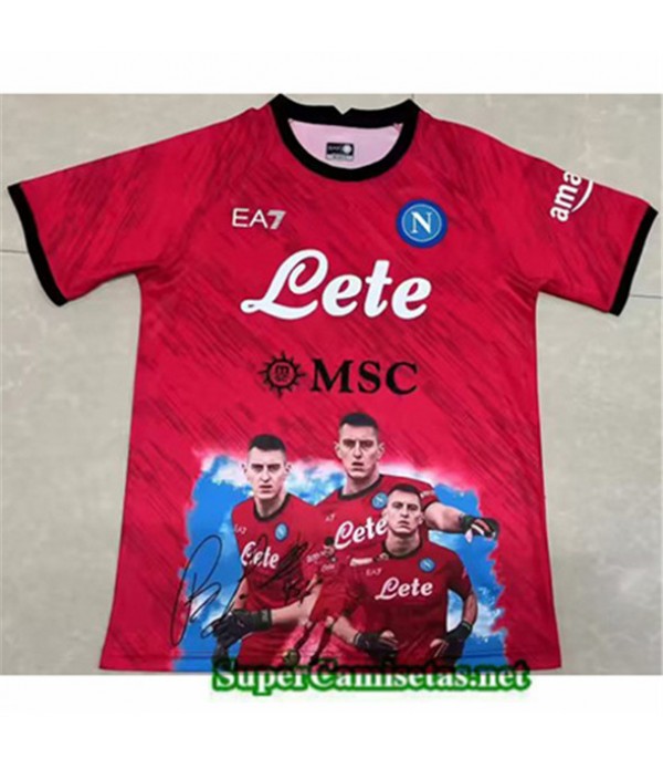 Tailandia Equipacion Camiseta Napoli Champions Rojo 2023/24