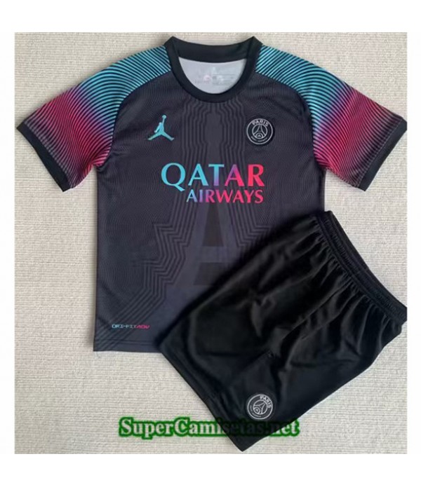 Tailandia Equipacion Camiseta Paris Psg Niño Negro 2023/24