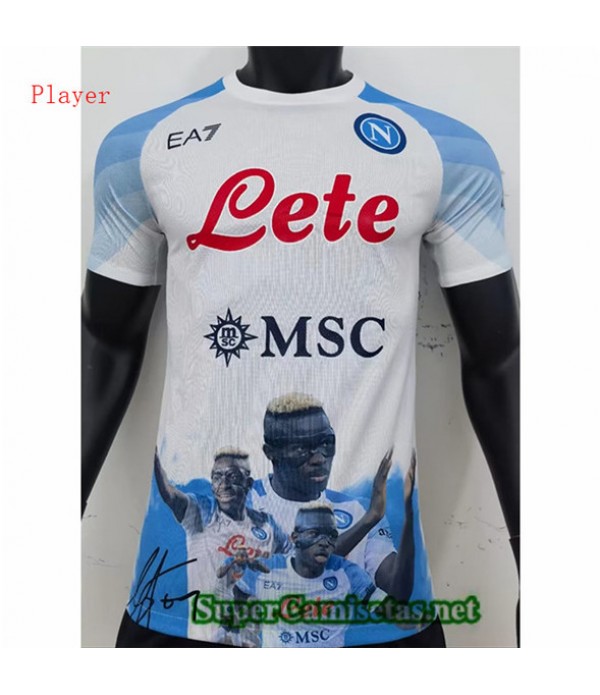 Tailandia Equipacion Camiseta Player Napoli Blanco...