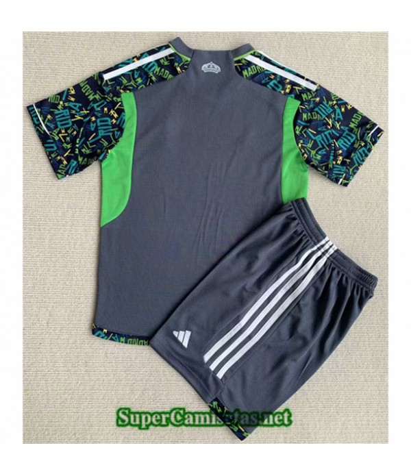 Tailandia Equipacion Camiseta Real Madrid Niño Gris 2023/24