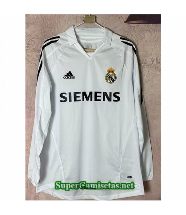 Tailandia Primera Equipacion Camiseta Clasicas Real Madrid Manga Larga 2005 06