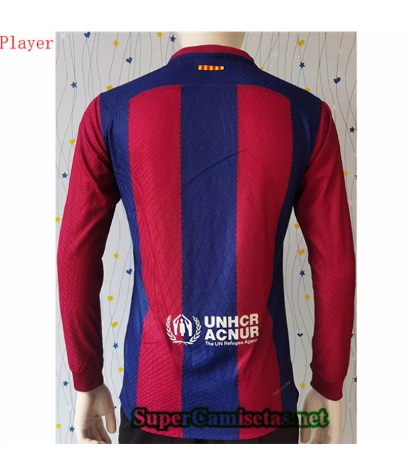 Tailandia Primera Equipacion Camiseta Player Barcelona Manga Larga 2023/24