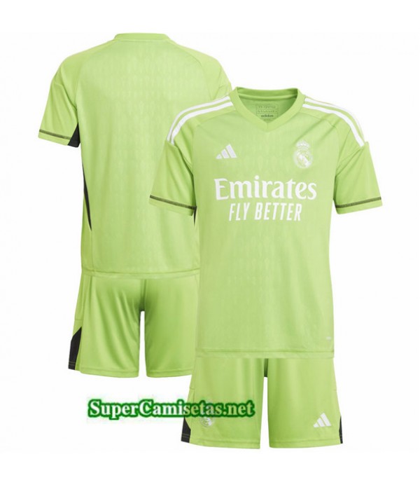 Tailandia Porteroprimera Equipacion Camiseta Real Madrid Niño Verde 2023 2024