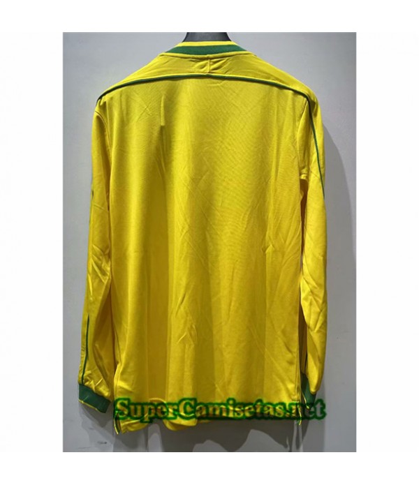 Tailandia Primera Equipacion Camiseta Clasicas Brasil Manga Larga Hombre 1998