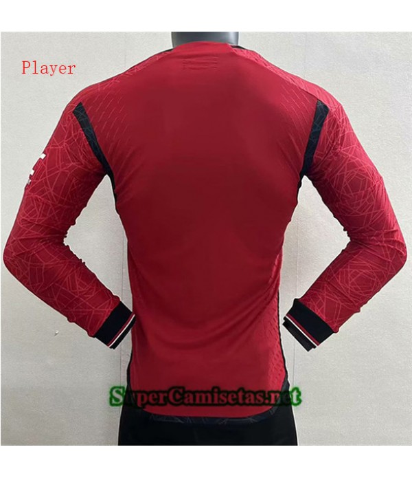 Tailandia Primera Equipacion Camiseta Manchester United Player Manga Larga 2023 2024
