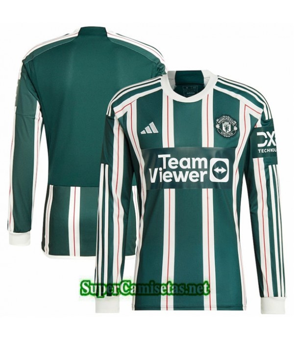 Tailandia Segunda Equipacion Camiseta Manchester United Manga Larga 2023 2024